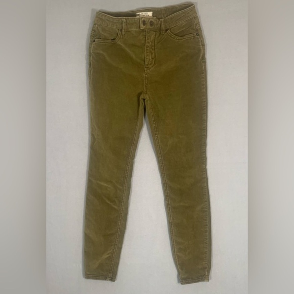 Free People Pants Size 25 Corduroy Stretch Fabric Skinny Ankle Mid Rise Ladies